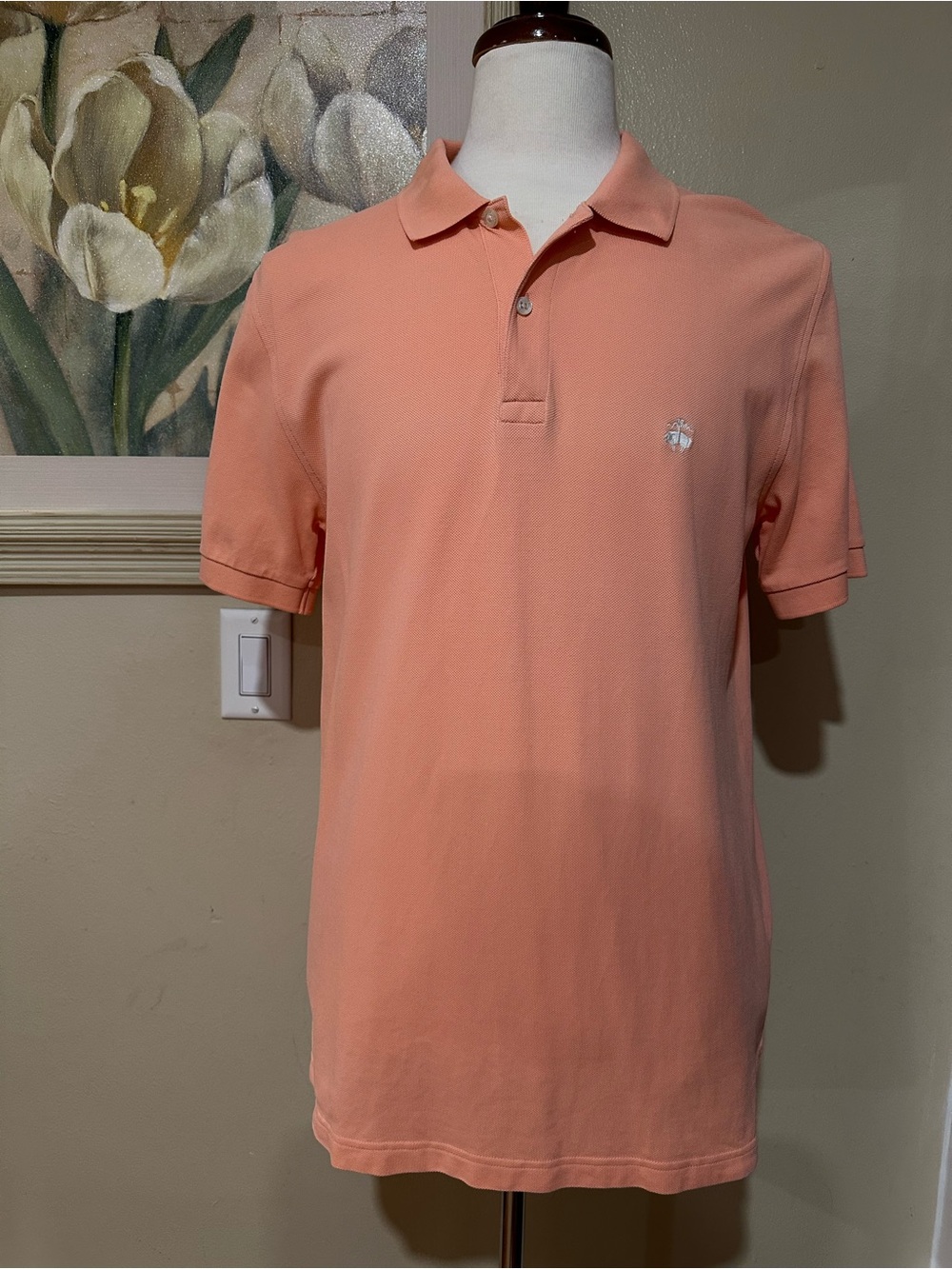 Brooks Brothers Men's Coral Polo Shirt - Classic Short Sleeve